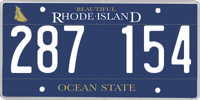 RI license plate 287154