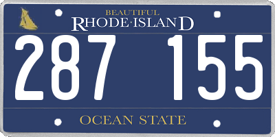 RI license plate 287155