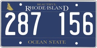 RI license plate 287156