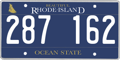 RI license plate 287162