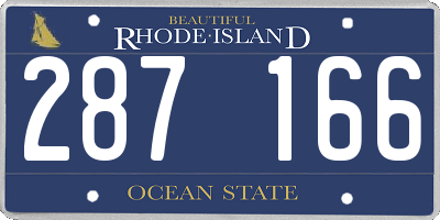 RI license plate 287166