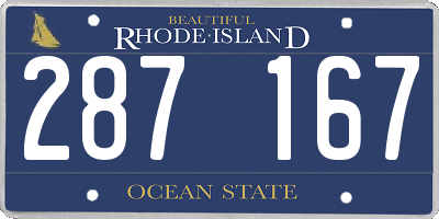 RI license plate 287167