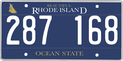 RI license plate 287168