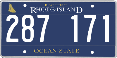 RI license plate 287171