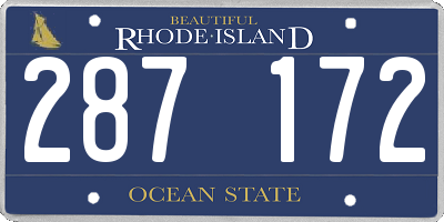 RI license plate 287172