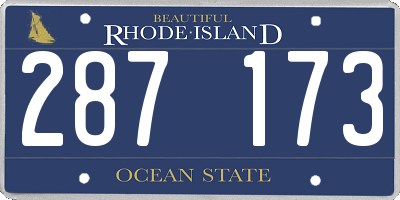 RI license plate 287173
