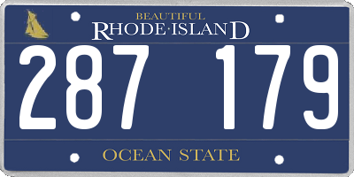 RI license plate 287179