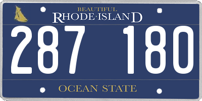 RI license plate 287180