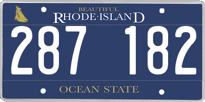 RI license plate 287182