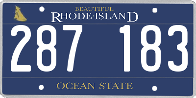 RI license plate 287183