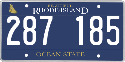 RI license plate 287185