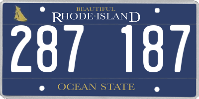 RI license plate 287187
