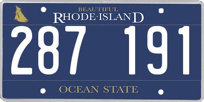 RI license plate 287191
