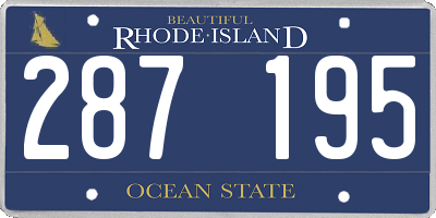 RI license plate 287195