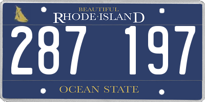RI license plate 287197