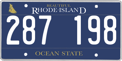 RI license plate 287198