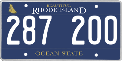 RI license plate 287200