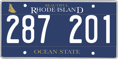 RI license plate 287201