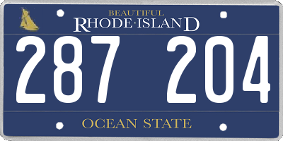 RI license plate 287204