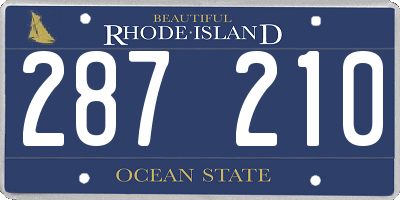 RI license plate 287210