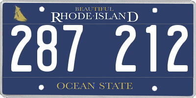 RI license plate 287212