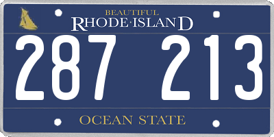 RI license plate 287213