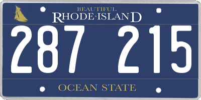 RI license plate 287215