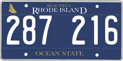 RI license plate 287216
