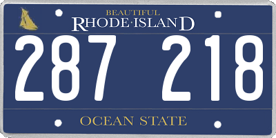 RI license plate 287218
