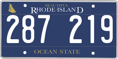 RI license plate 287219