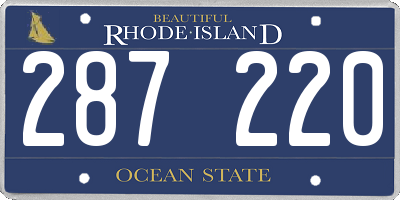 RI license plate 287220