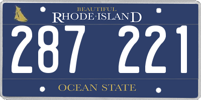 RI license plate 287221