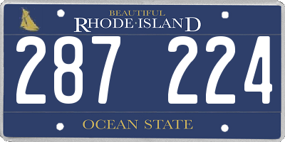 RI license plate 287224