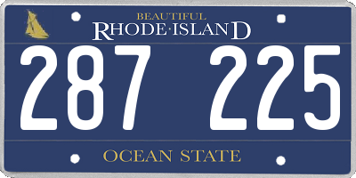 RI license plate 287225