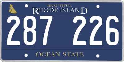 RI license plate 287226