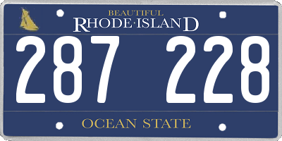 RI license plate 287228