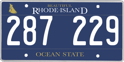 RI license plate 287229
