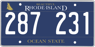 RI license plate 287231