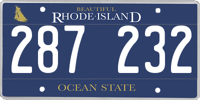 RI license plate 287232