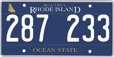 RI license plate 287233