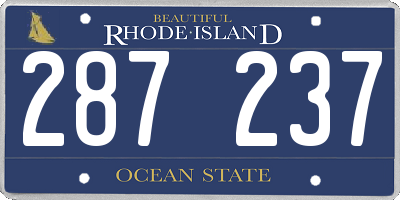 RI license plate 287237