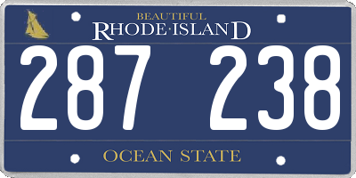 RI license plate 287238