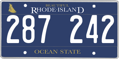 RI license plate 287242