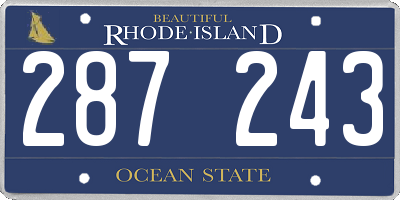 RI license plate 287243