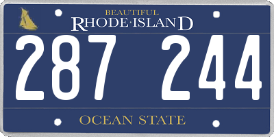 RI license plate 287244