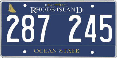 RI license plate 287245