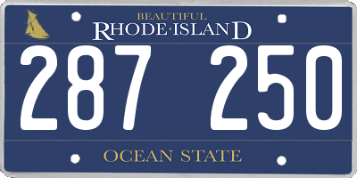 RI license plate 287250