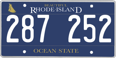 RI license plate 287252