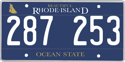RI license plate 287253