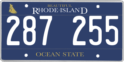 RI license plate 287255
